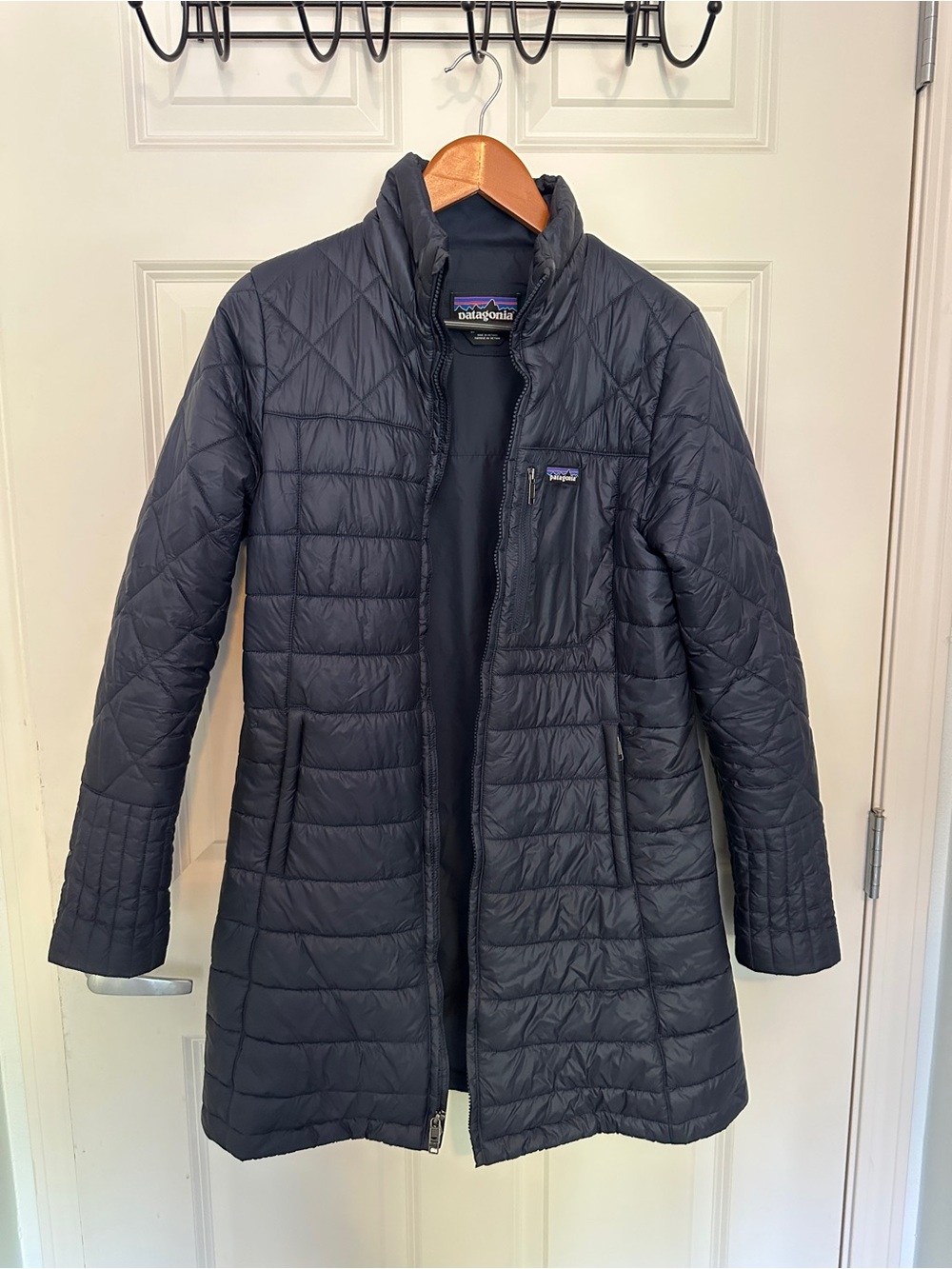 Patagonia Women’s Navy Quilted Insulated Long Puffer Coat